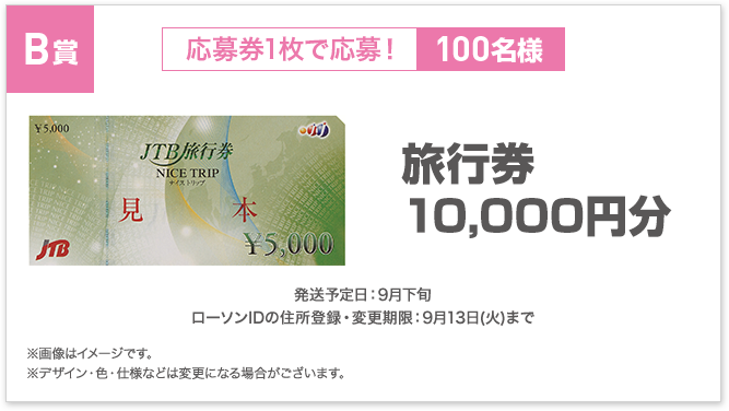 B賞旅行券 10,000円分