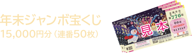 年末ジャンボ宝くじ 15,000円分（連番50枚）