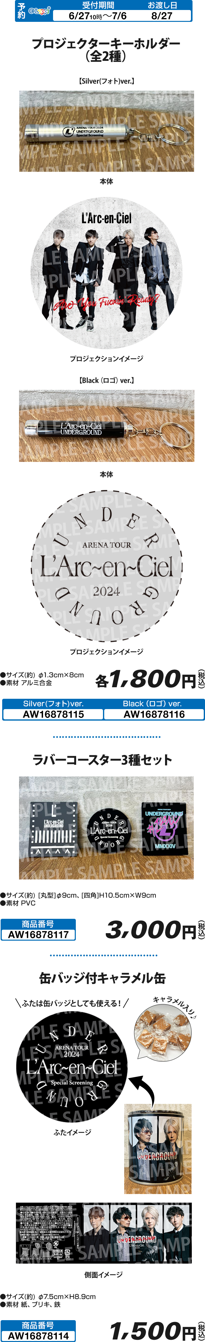 プロジェクターキーホルダー（全2種） ラバーコースター3種セット