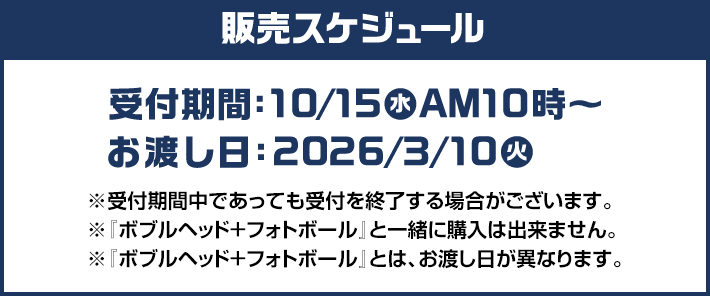 販売スケジュール