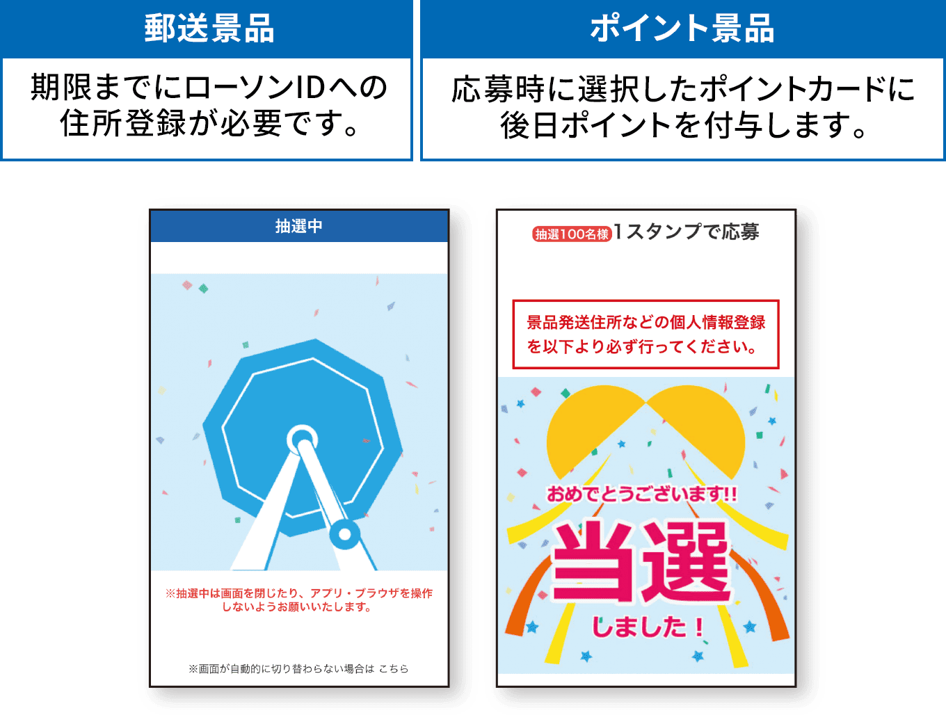 【郵送景品:期限までにローソンIDへの住所登録が必要です。】【ポイント景品:応募時に選択したポイントカードに後日ポイントを付与します。】