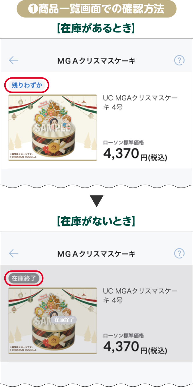 1 商品一覧画面での確認方法