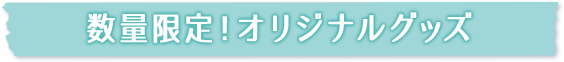 数量限定！オリジナルグッズ