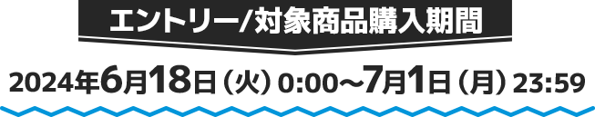 エントリー／対象商品購入期間 2024年6月18日(火)0:00〜7月1日(月)23:59