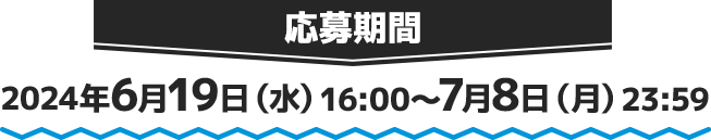 応募期間 2024年6月19日(水)16:00〜7月8日(月)23:59