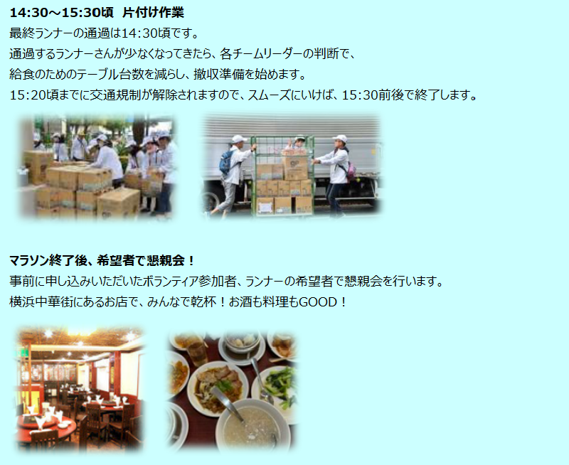 横浜マラソン給水ボランティアの一日④