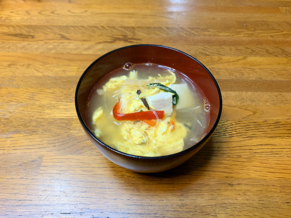 チャプチェと卵のスープ　完成