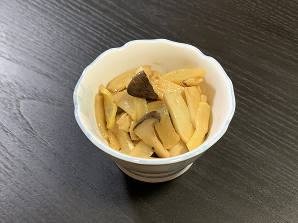 エリンギとたくあんのバター醤油炒め　完成