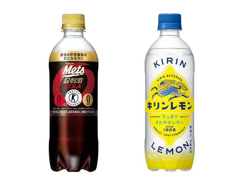キリン メッツコーラ 480ml／キリン キリンレモン 500ml