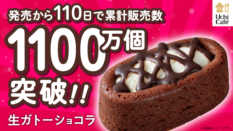 Uchi Café 生ガトーショコラが発売110日で累計販売数1100万個達成！