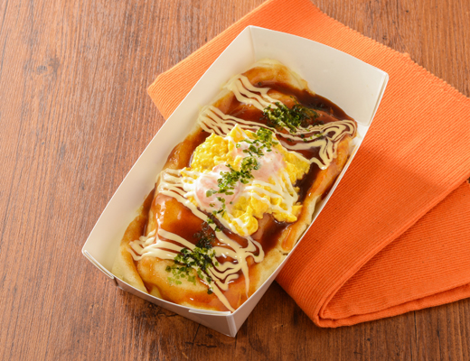 1/2日分の野菜が摂れる　野菜エビマヨと玉子キャベツ包み焼