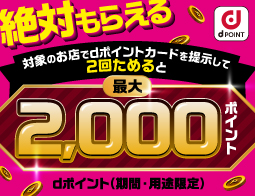 dポイントが絶対もらえる！