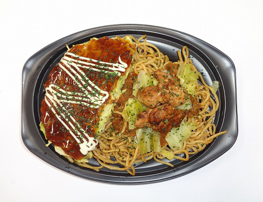 お好み焼と鶏ちゃんみそ焼そば