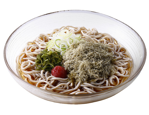 冷し梅とろろ昆布そば